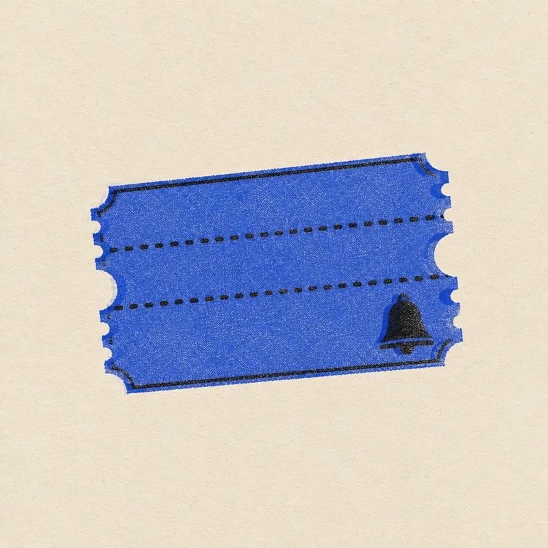 Risograph print of a paper ticket